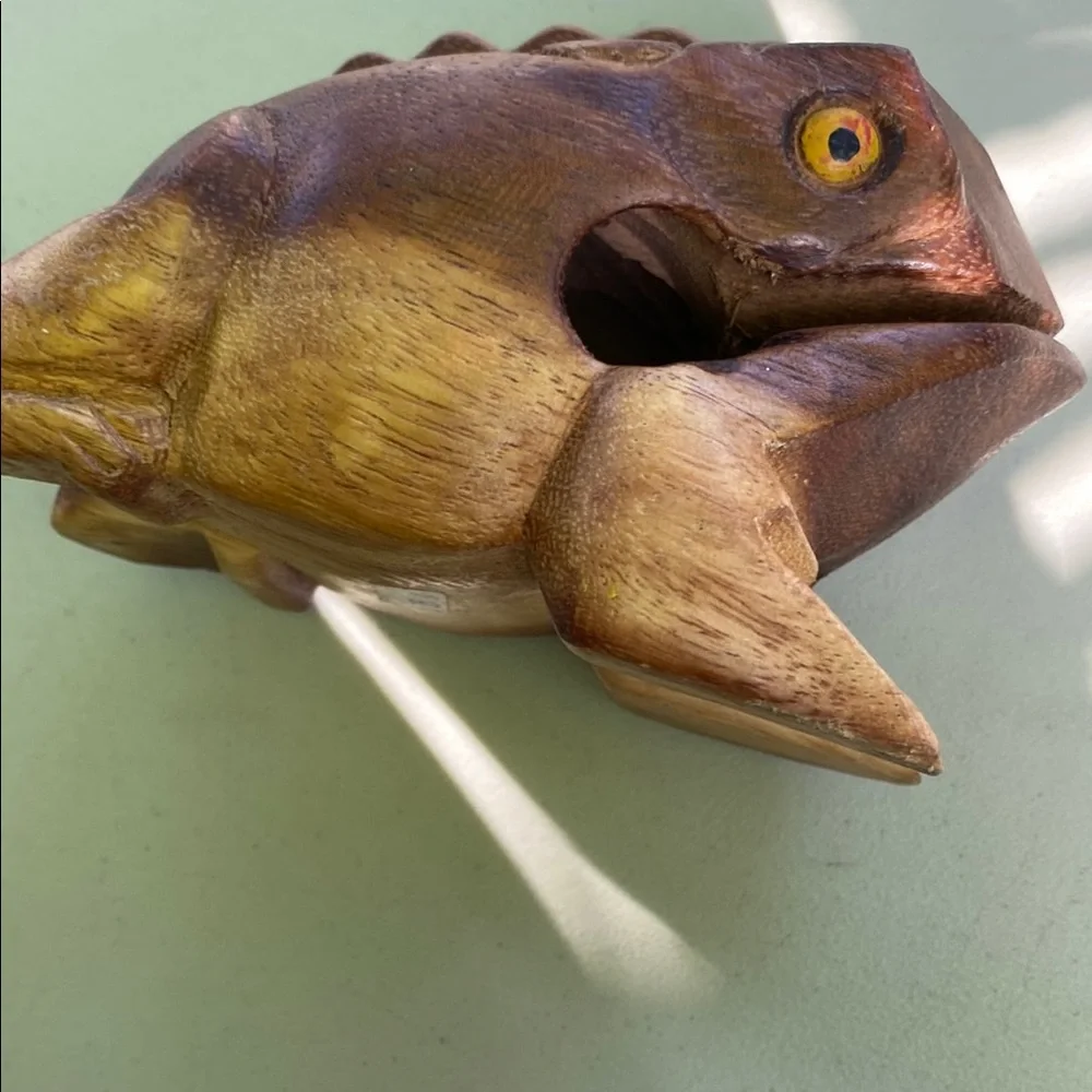 Handcrafted Wooden Frog Percussion Instrument